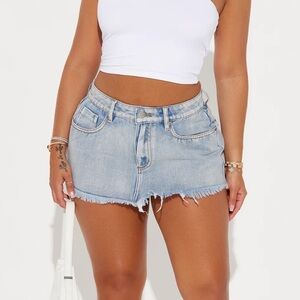 Fashion Nova Light Blue Denim Mini/micro Skirt